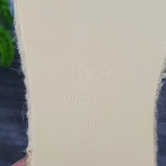 Maje | Frozen Black and White Embroidered Tapestry Gypsy Boho Espadrilles - Picture 5 of 10